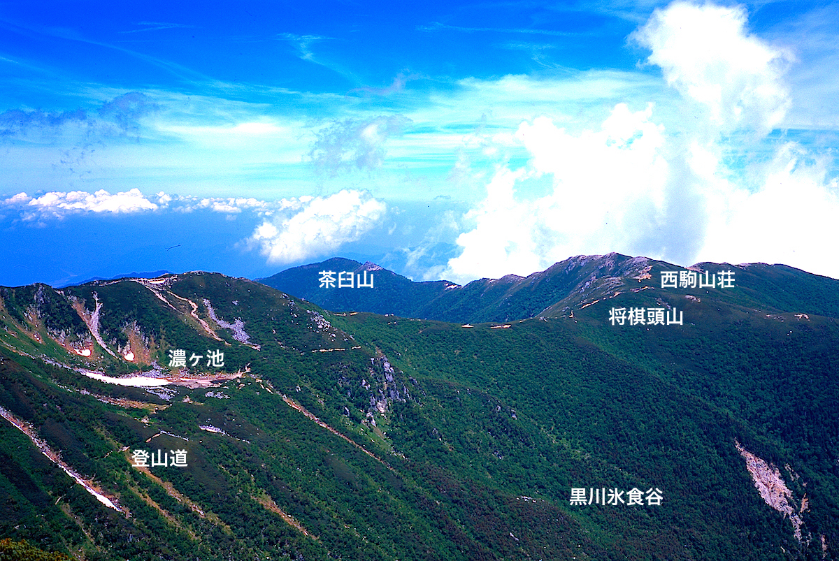木曽駒ヶ岳のメイン登山道だった濃ヶ池、将棊頭山眺望
