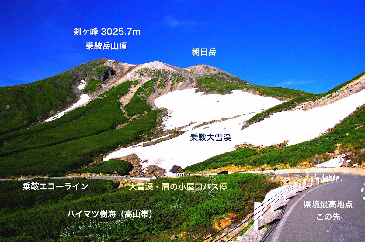 大雪渓を通過後、振り返るとこんな風景が展開