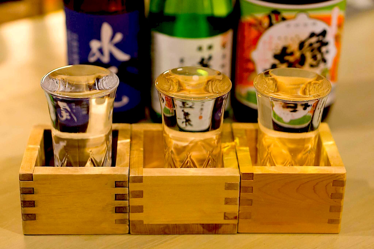 長野の地酒の飲み比べが可能
